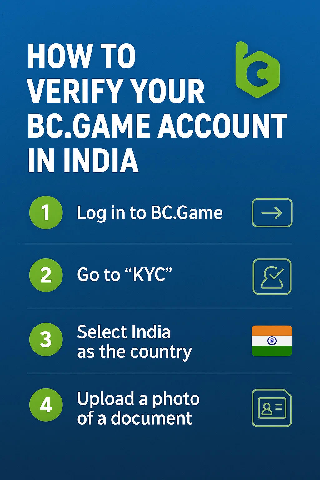How to Verify Your BC.Game Account in India