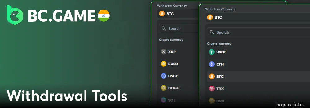 Available Withdrawal Methods for Indian Players