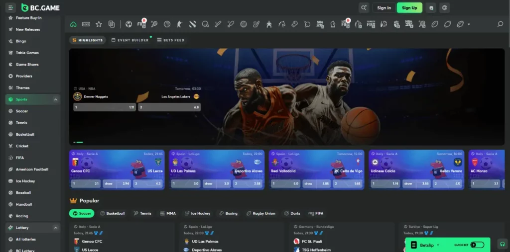 Basketball Betting Markets on BC Game