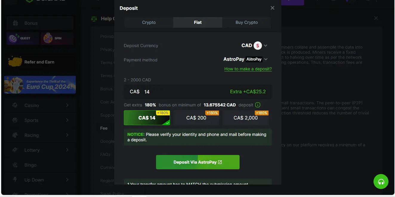 How to Deposit on BC Game India